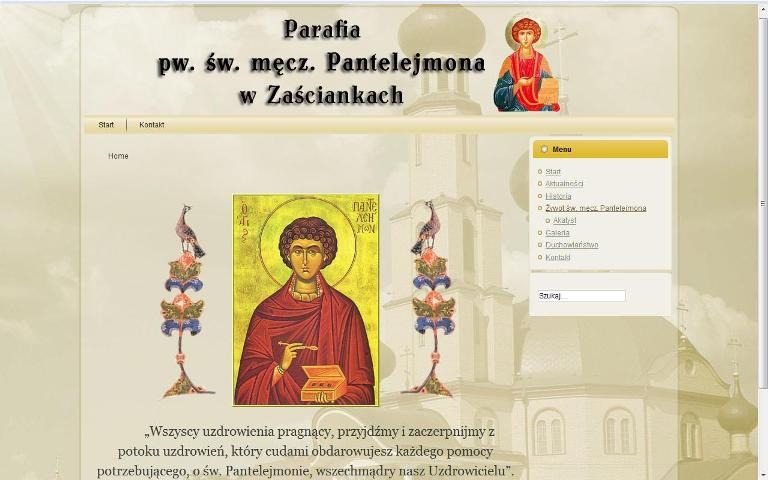 Strona internetowa parafii w Zaściankach