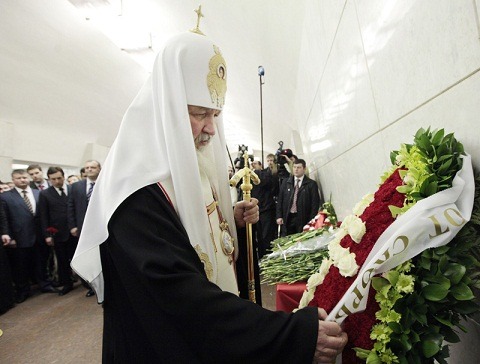 Patriarcha Cyryl odprawił nabożeństwo żałobne na stacji „Łubianka”