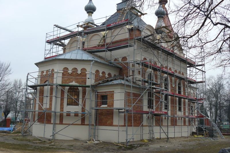 Zaawansowanie prac budowalno-konserwatorskich na koniec 2014r. w ramach projektu "Wschodniosłowiańskie dziedzictwo kultu