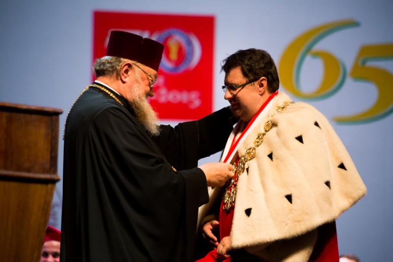 Metropolita Sawa oraz arcybiskup Jakub na inauguracji roku akademickiego UM w Białymstoku