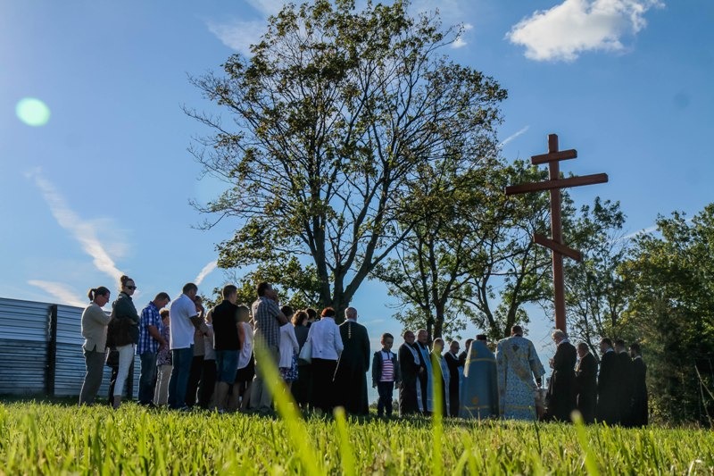 Wyświęcenie krzyża i placu pod budowę świątyni w Augustowie