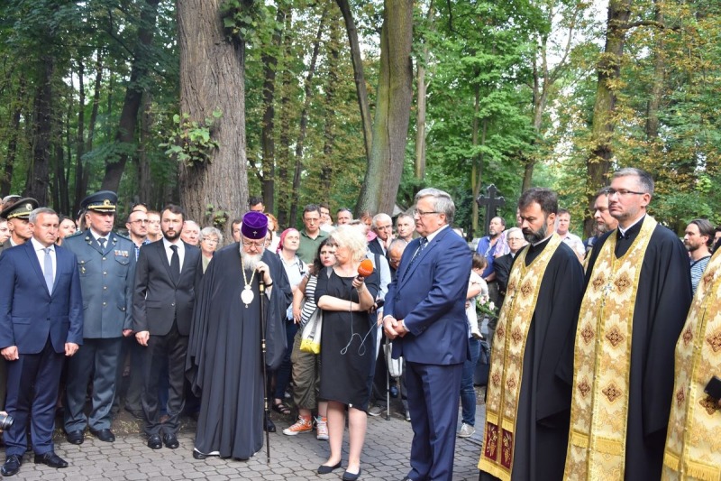 Upamiętnienie ukraińskich żołnierzy na prawosławnym cmentarzu na Woli