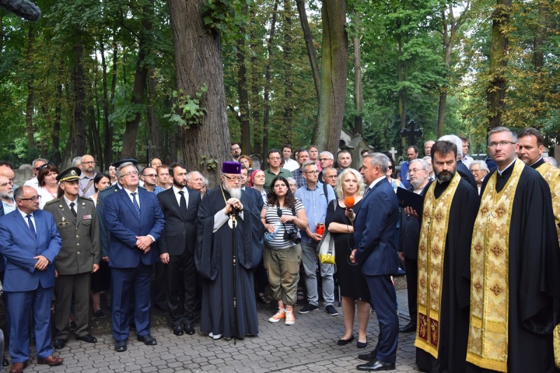 Upamiętnienie ukraińskich żołnierzy na prawosławnym cmentarzu na Woli