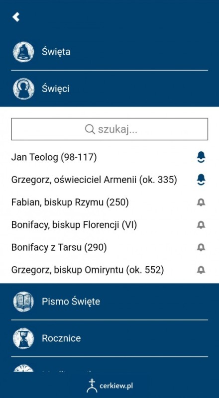 Aplikacja z Kalendarzem Cerkiewnym