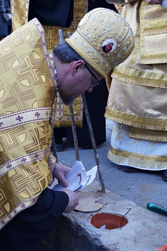 Poświęcenie kamienia węgielnego pod budowę cerkwi w Karakulach