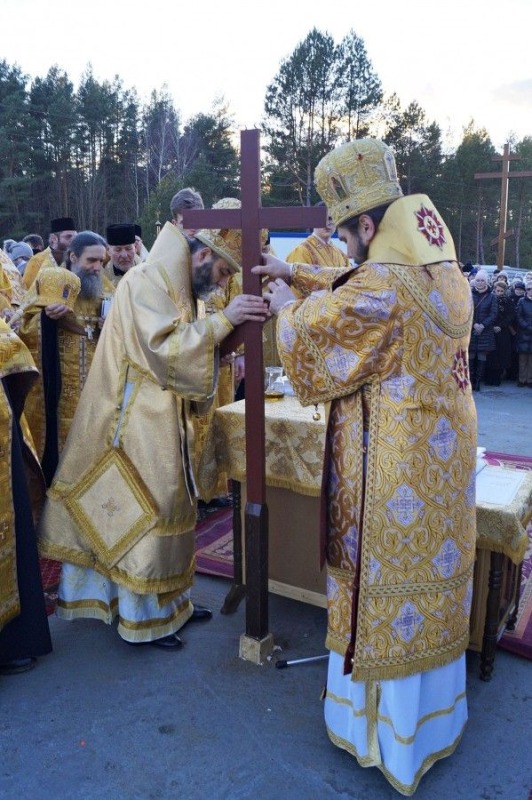 Poświęcenie kamienia węgielnego pod budowę cerkwi w Karakulach