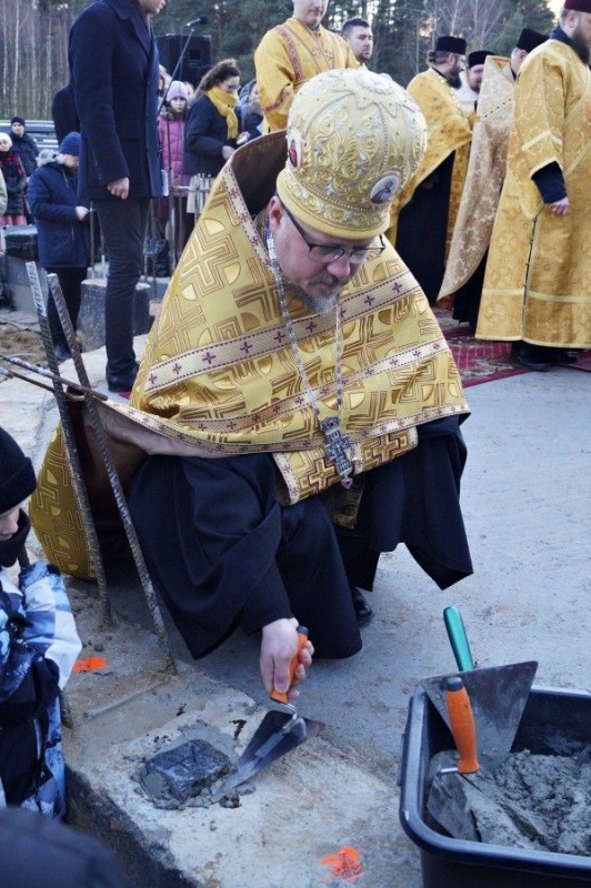 Poświęcenie kamienia węgielnego pod budowę cerkwi w Karakulach