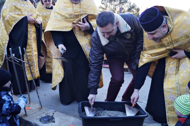 Poświęcenie kamienia węgielnego pod budowę cerkwi w Karakulach