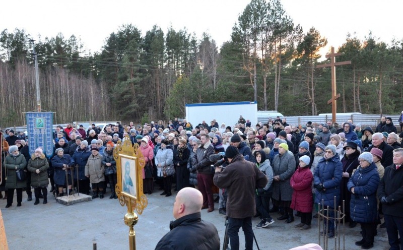 Poświęcenie kamienia węgielnego pod budowę cerkwi w Karakulach