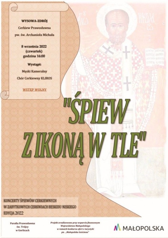 Śpiew z ikoną w tle