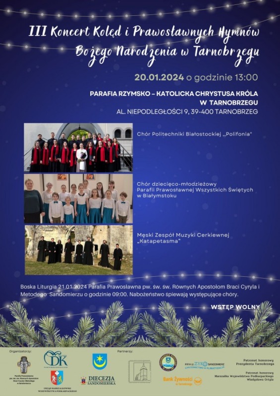 Koncerty Kolęd i Prawosławnych Hymnów Bożego Narodzenia w Tarnobrzegu, Stalowej Woli i Sandomierzu
